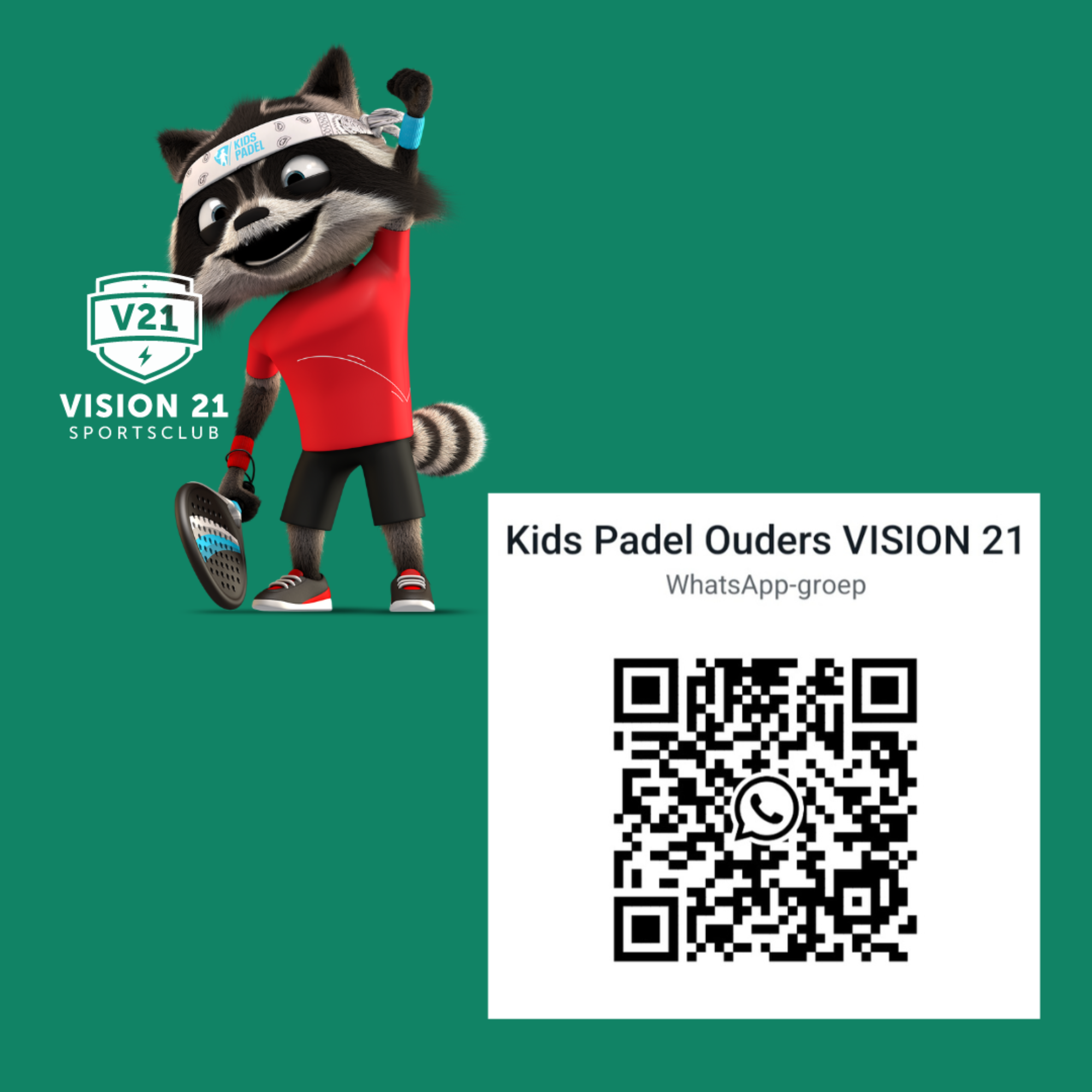 QR code Whatsapp foto Kidspadel Ouders