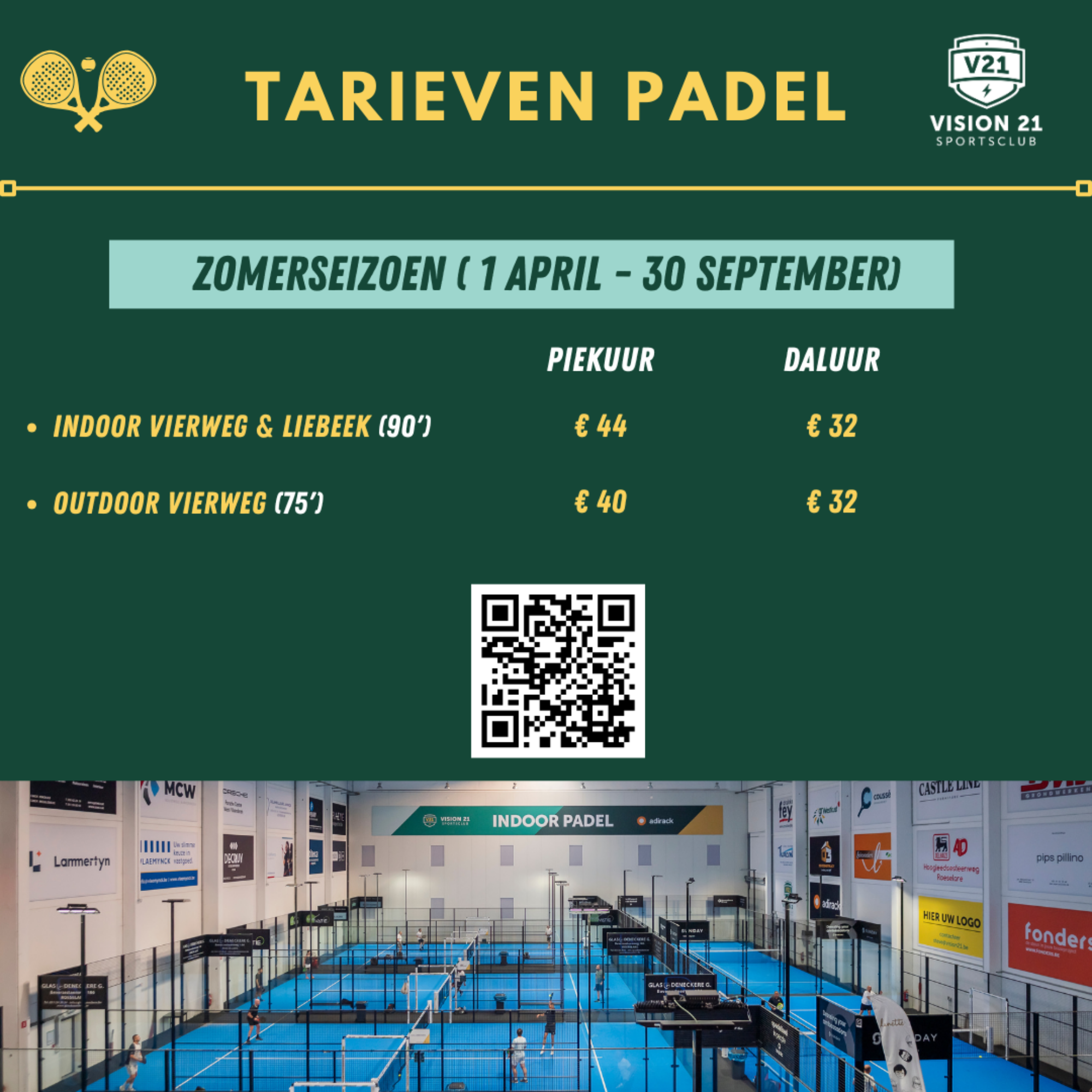 Tarieven padel 1