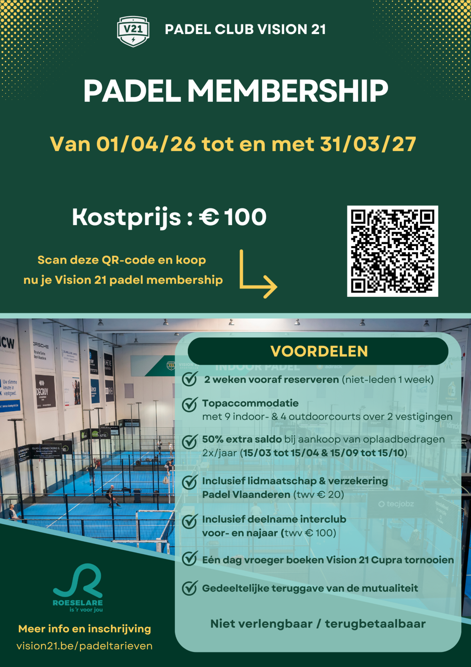 UPDATE Padel abonnement 2025 Flyer A4